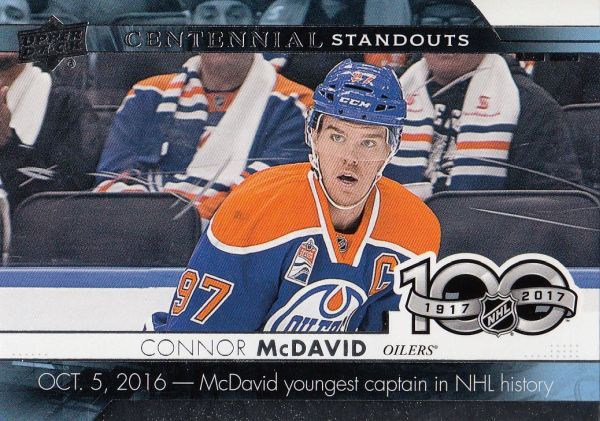 insert karta CONNOR McDAVID 17-18 UD Ser. 1 Centennial Standouts číslo CS-45